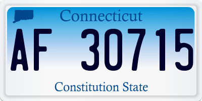 CT license plate AF30715