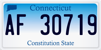 CT license plate AF30719