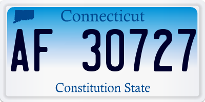 CT license plate AF30727