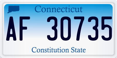 CT license plate AF30735