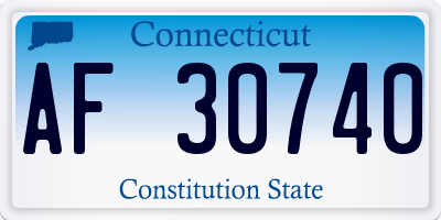 CT license plate AF30740