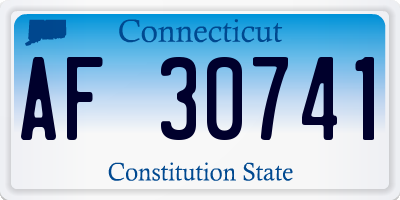 CT license plate AF30741