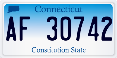 CT license plate AF30742
