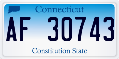 CT license plate AF30743