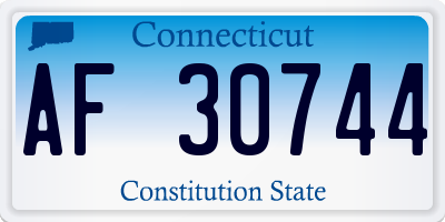 CT license plate AF30744