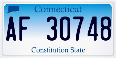 CT license plate AF30748