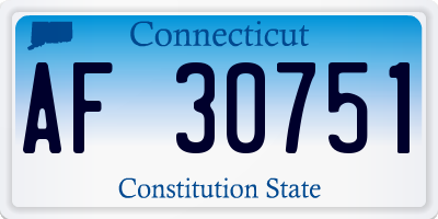 CT license plate AF30751