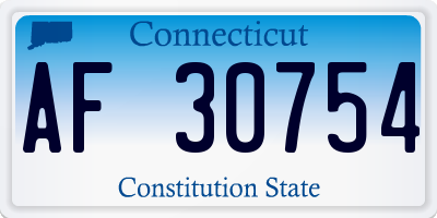 CT license plate AF30754