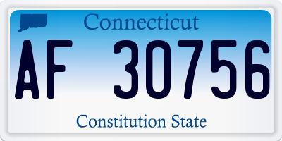 CT license plate AF30756