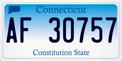CT license plate AF30757