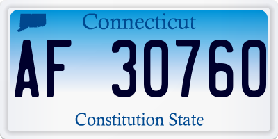 CT license plate AF30760