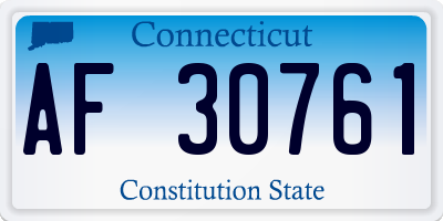 CT license plate AF30761