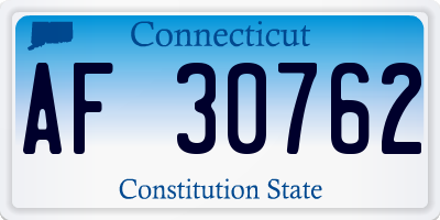 CT license plate AF30762