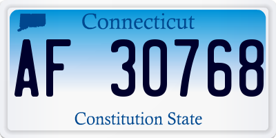 CT license plate AF30768