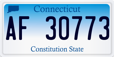 CT license plate AF30773