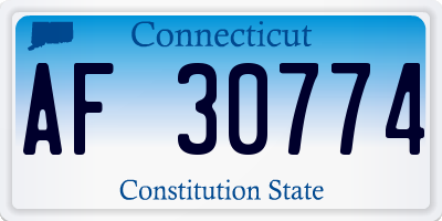 CT license plate AF30774