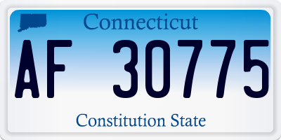 CT license plate AF30775