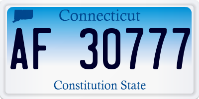 CT license plate AF30777