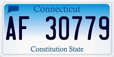 CT license plate AF30779