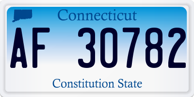 CT license plate AF30782