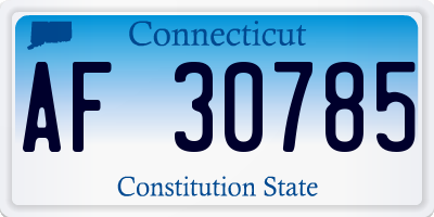 CT license plate AF30785