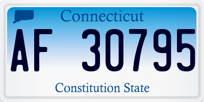 CT license plate AF30795