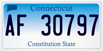 CT license plate AF30797
