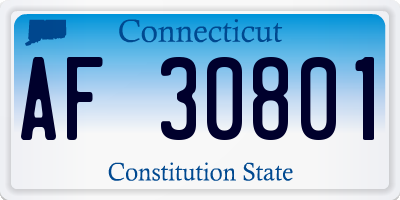 CT license plate AF30801