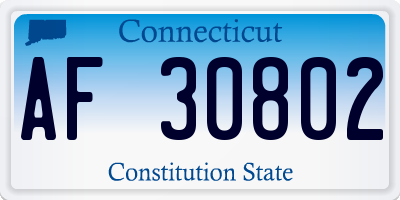 CT license plate AF30802