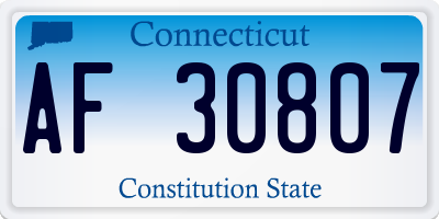CT license plate AF30807