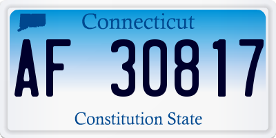CT license plate AF30817