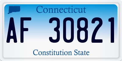 CT license plate AF30821