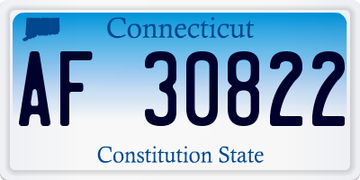 CT license plate AF30822