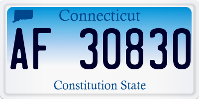 CT license plate AF30830