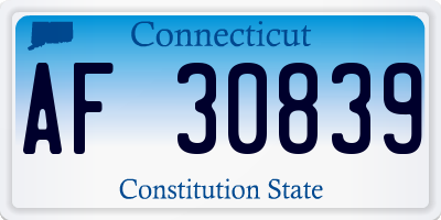 CT license plate AF30839