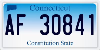 CT license plate AF30841