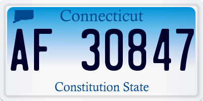 CT license plate AF30847