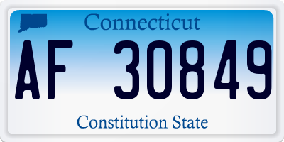 CT license plate AF30849