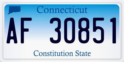 CT license plate AF30851