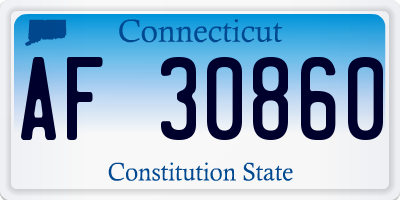 CT license plate AF30860