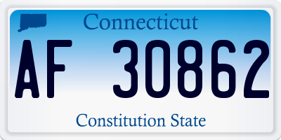 CT license plate AF30862