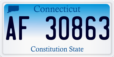 CT license plate AF30863