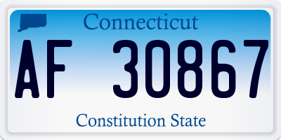 CT license plate AF30867