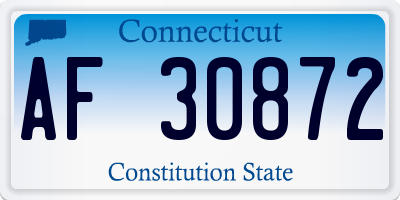 CT license plate AF30872