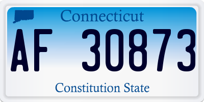 CT license plate AF30873