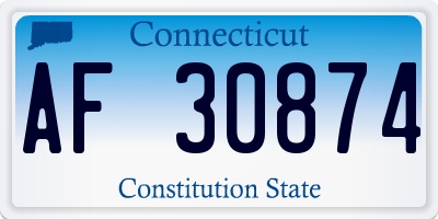 CT license plate AF30874