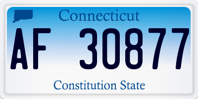 CT license plate AF30877