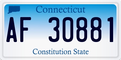 CT license plate AF30881