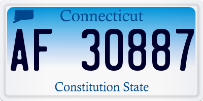 CT license plate AF30887