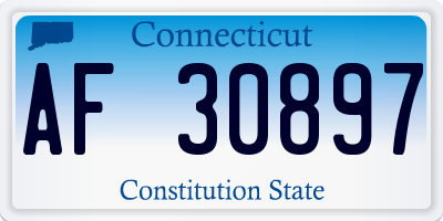 CT license plate AF30897